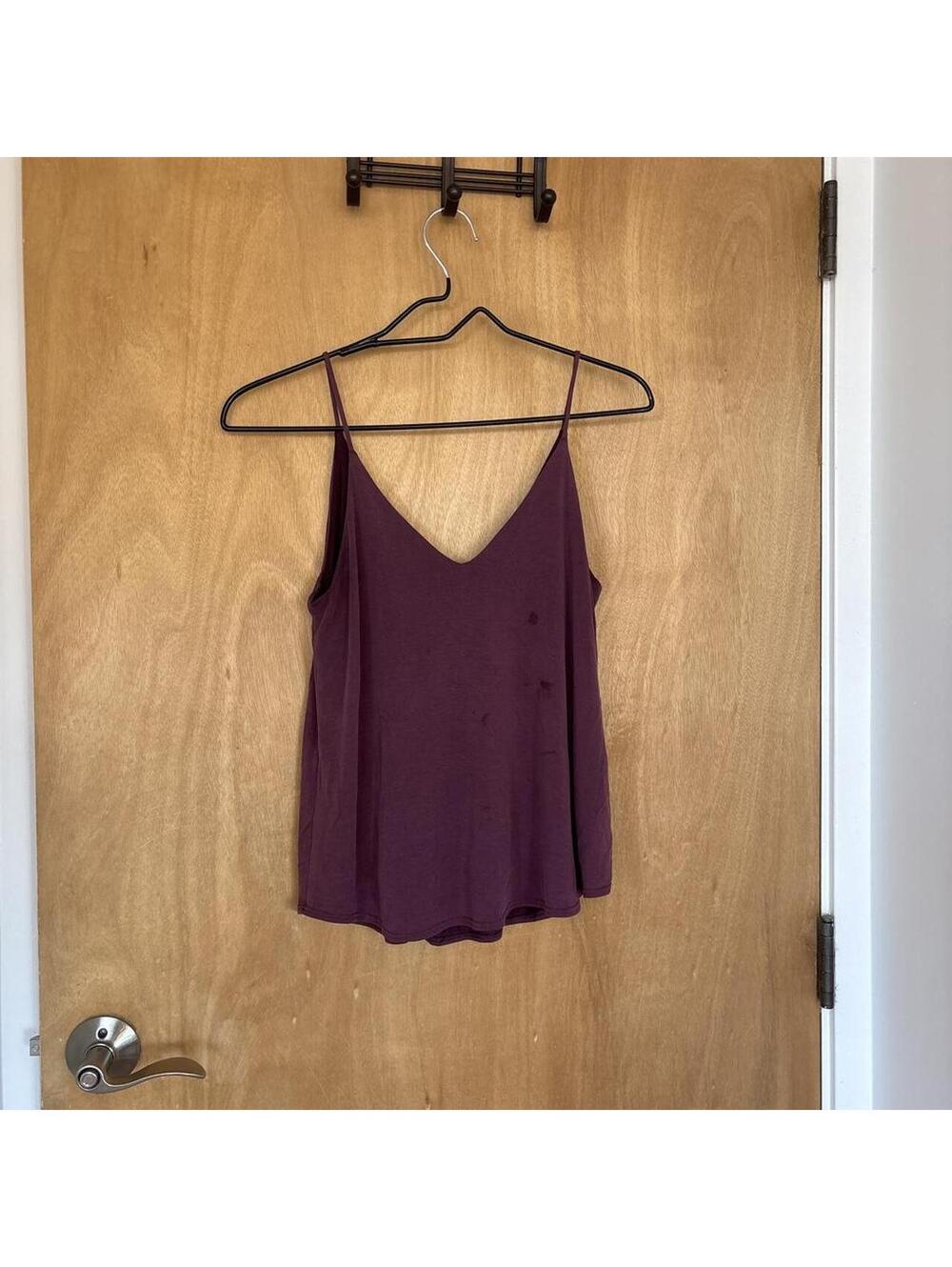 Talula Burgundy V-Neck Cami Tank Top — XS